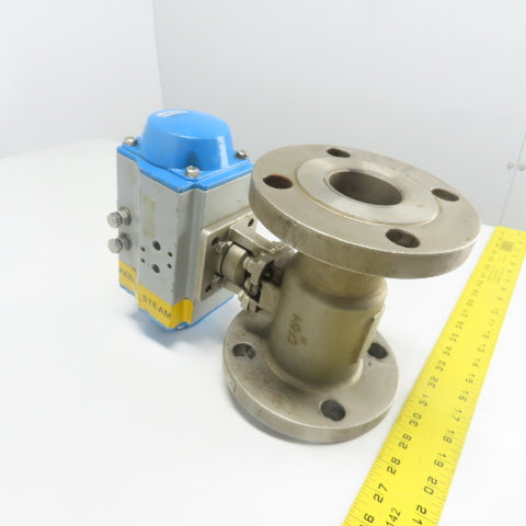 Jamesbury Pneumatic Valve Actuator 116PSI W/ 2" Stainless Steel Ball Valve