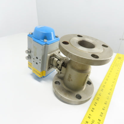Jamesbury Pneumatic Valve Actuator 116PSI W/ 2" Stainless Steel Ball Valve