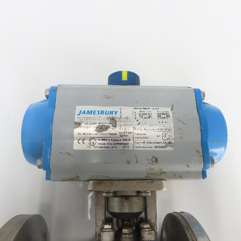 Jamesbury Pneumatic Valve Actuator 116PSI W/ 2" Stainless Steel Ball Valve