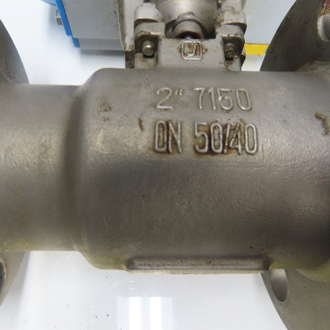 Jamesbury Pneumatic Valve Actuator 116PSI W/ 2" Stainless Steel Ball Valve