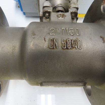 Jamesbury Pneumatic Valve Actuator 116PSI W/ 2" Stainless Steel Ball Valve