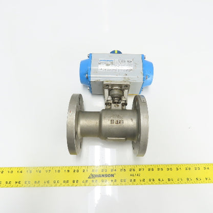 Jamesbury Pneumatic Valve Actuator 116PSI W/ 2" Stainless Steel Ball Valve