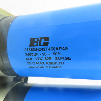 BC 3186GH242T450APA9 2400UF Dual Mount Capacitor 450VDC 525 Surge