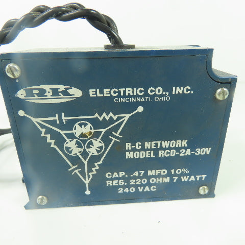 RK Electic RCD-2A-30V RC Network 240VAC Cap .4 MFD 10%