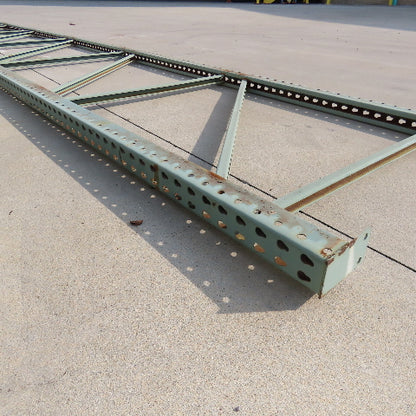 42" Tear Drop Pallet Rack Upright 25' Tall 3"x3" Leg Welded