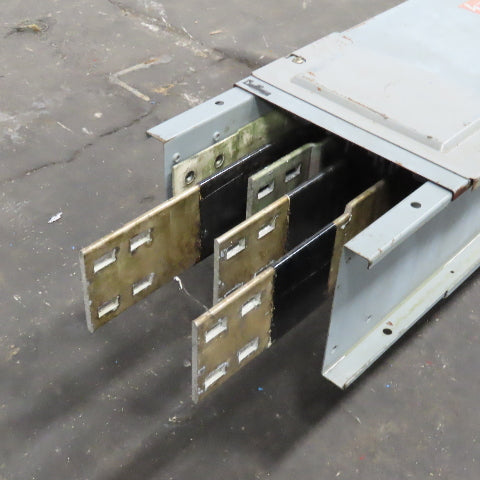 Westinghouse 1408D36 B51 600A 277/480V 4 Wire 3Ph Bus Duct 10' Run W/ J-Box
