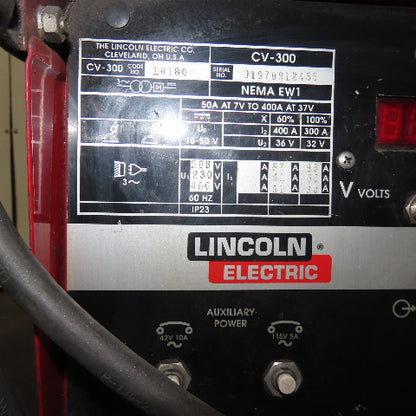 Lincoln CV-300 400A 36V MIG Welder LN-742H Feeder 208-230/460V Wheel Package