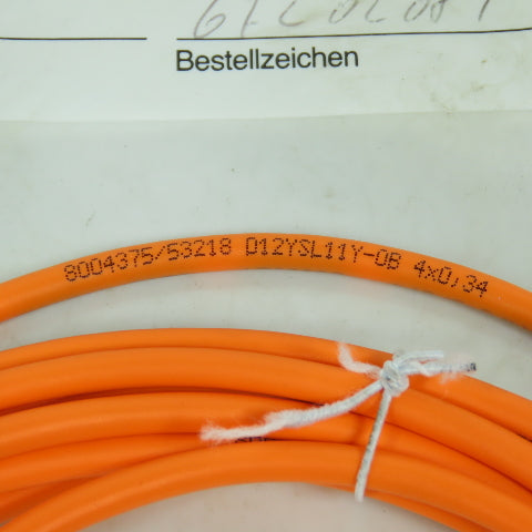 Bielomatik 8004375/53218 D12YSL11Y-0B Right Angle Cable Cordset Assembly