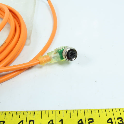 Bielomatik 8004375/53218 D12YSL11Y-0B Right Angle Cable Cordset Assembly