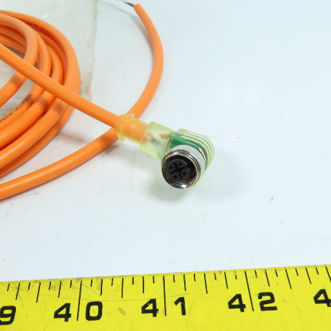 Bielomatik 8004375/53218 D12YSL11Y-0B Right Angle Cable Cordset Assembly