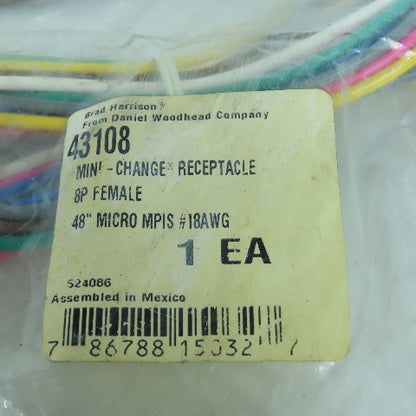 Brad Harrison 43108 Mini-Change Receptacle 8P Female 48" Micro MPIS 18AWG