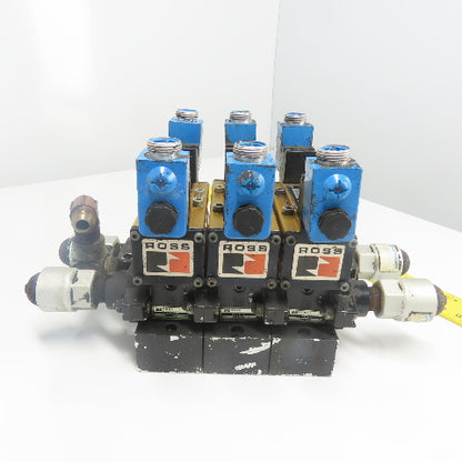 Ross (2)W6077B3431 (1)W6076B3437 Pneumatic Solenoid Valve Station 1-10Bar 24VDC