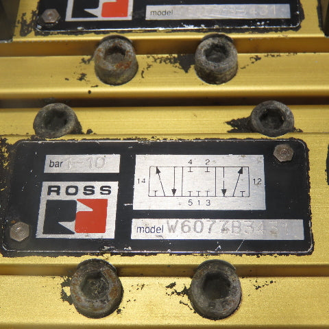 Ross (2)W6077B3431 (1)W6076B3437 Pneumatic Solenoid Valve Station 1-10Bar 24VDC