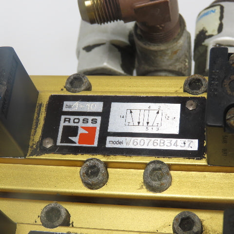 Ross (2)W6077B3431 (1)W6076B3437 Pneumatic Solenoid Valve Station 1-10Bar 24VDC