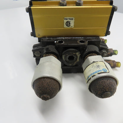 Ross (2)W6077B3431 (1)W6076B3437 Pneumatic Solenoid Valve Station 1-10Bar 24VDC
