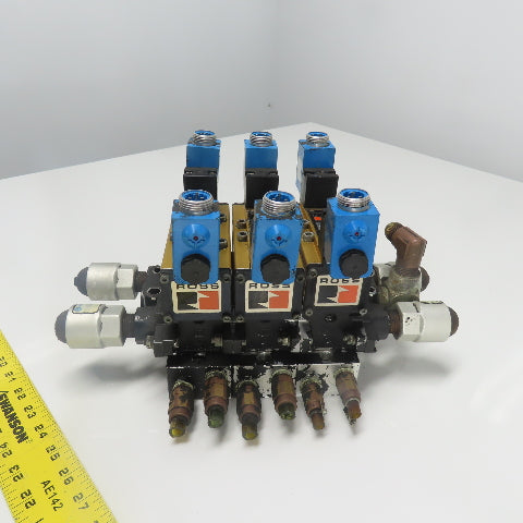 Ross (2)W6077B3431 (1)W6076B3437 Pneumatic Solenoid Valve Station 1-10Bar 24VDC