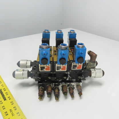 Ross (2)W6077B3431 (1)W6076B3437 Pneumatic Solenoid Valve Station 1-10Bar 24VDC