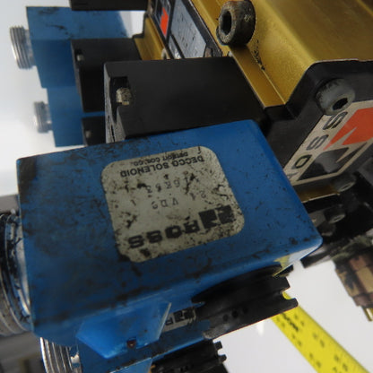 Ross (2)W6077B3431 (1)W6076B3437 Pneumatic Solenoid Valve Station 1-10Bar 24VDC