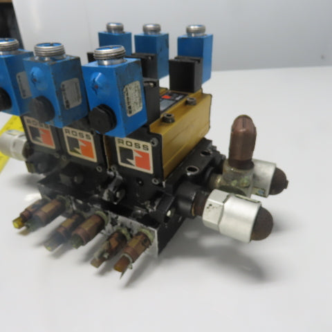 Ross (2)W6077B3431 (1)W6076B3437 Pneumatic Solenoid Valve Station 1-10Bar 24VDC