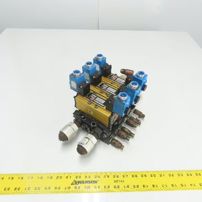 Ross (2)W6077B3431 (1)W6076B3437 Pneumatic Solenoid Valve Station 1-10Bar 24VDC