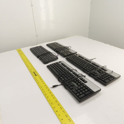 HP & Logitech Corded Keyboards SK-2880, KU-0316, Y-U0009, SK-28852 Lot of 4