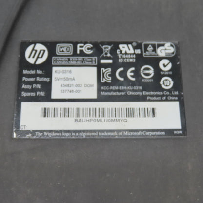 HP & Logitech Corded Keyboards SK-2880, KU-0316, Y-U0009, SK-28852 Lot of 4