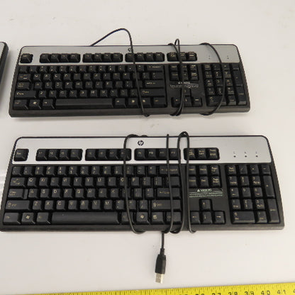 HP & Logitech Corded Keyboards SK-2880, KU-0316, Y-U0009, SK-28852 Lot of 4