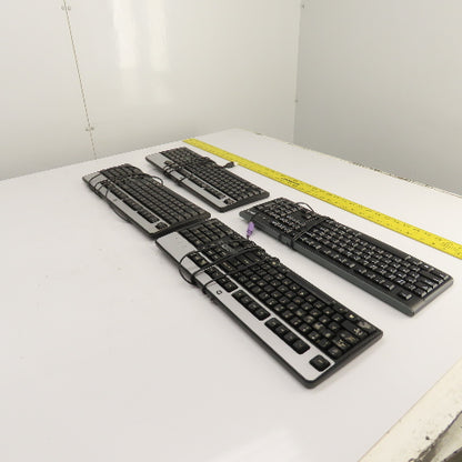 HP & Logitech Corded Keyboards SK-2880, KU-0316, Y-U0009, SK-28852 Lot of 4