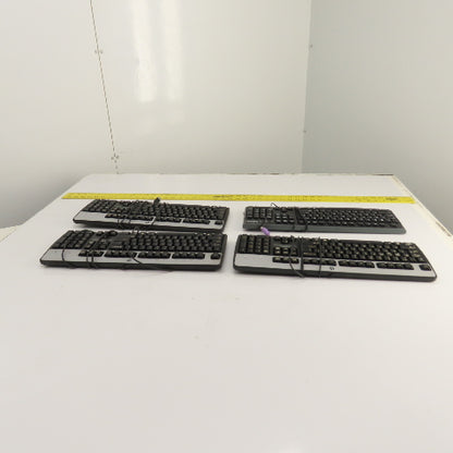 HP & Logitech Corded Keyboards SK-2880, KU-0316, Y-U0009, SK-28852 Lot of 4