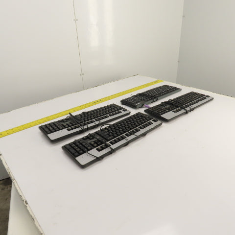 HP & Logitech Corded Keyboards SK-2880, KU-0316, Y-U0009, SK-28852 Lot of 4