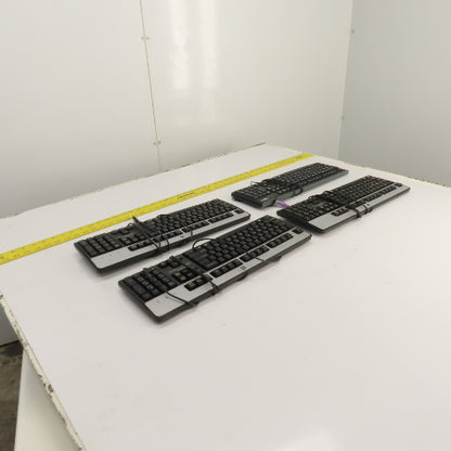 HP & Logitech Corded Keyboards SK-2880, KU-0316, Y-U0009, SK-28852 Lot of 4