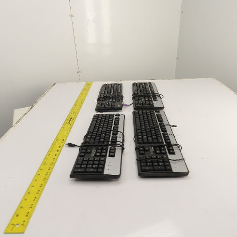 HP & Logitech Corded Keyboards SK-2880, KU-0316, Y-U0009, SK-28852 Lot of 4