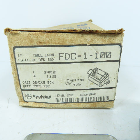Appleton FDC-1-100 Cast Iron Deep Type Device Box 1"