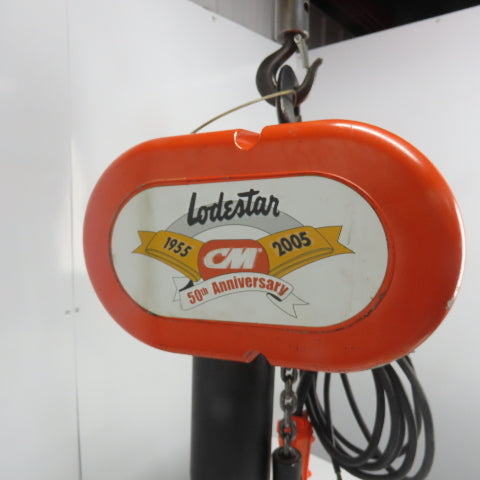 CM Lodestar Model L 1 Ton 2000LB Electric Chain Hoist 16FPM 15'Lift 230/460V 3Ph
