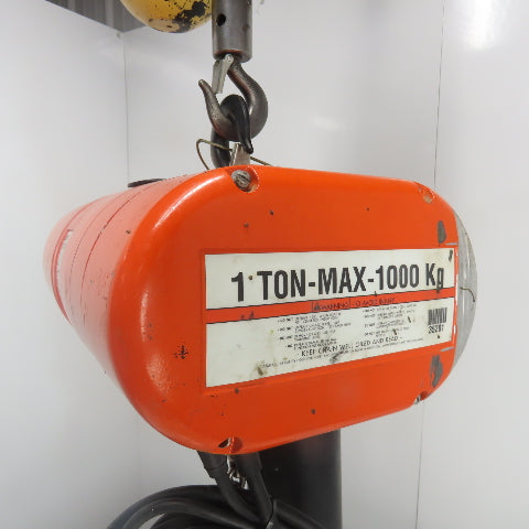 CM Lodestar Model L 1 Ton 2000LB Electric Chain Hoist 16FPM 15'Lift 230/460V 3Ph