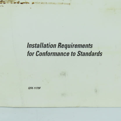GE Fanuc GFK-1179F Installation Requirements For Conformance To Standards