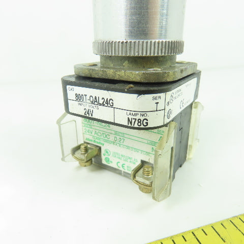 Allen Bradley 800T-QAL24G Ser T Green Momentary Pushbutton 24V N78G Lamp