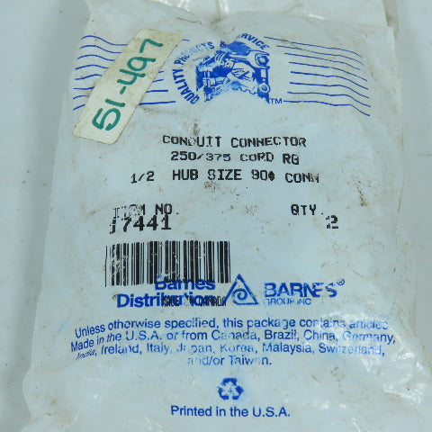 Quality 17441 1/2" Liquidtight Flexible Conduit Connector 90° Elbow Lot/6