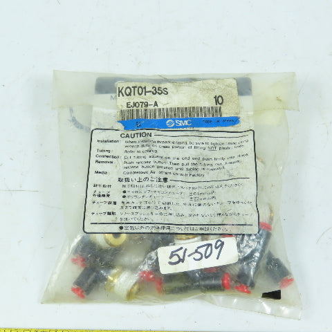 SMC KQT01-35S 3-Way Branch Tee 1/8" Tube x 1/4" Male NPT Pack Of 10