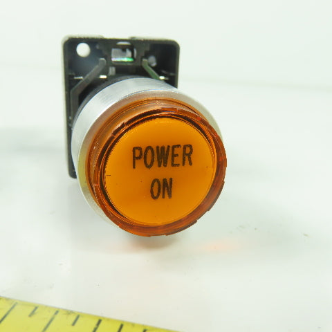 Power On Orange Pushbutton Switches Lot Of 2