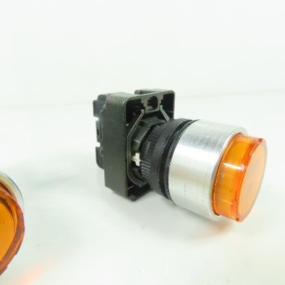 Power On Orange Pushbutton Switches Lot Of 2