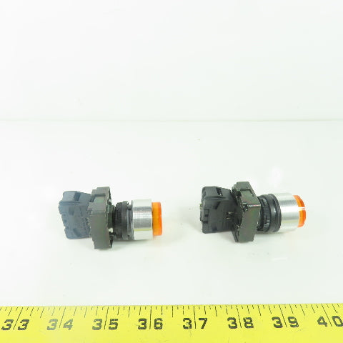 Power On Orange Pushbutton Switches Lot Of 2