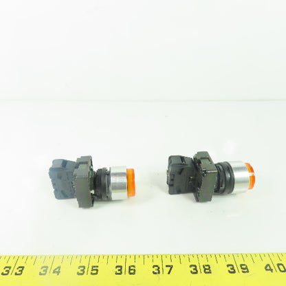 Power On Orange Pushbutton Switches Lot Of 2