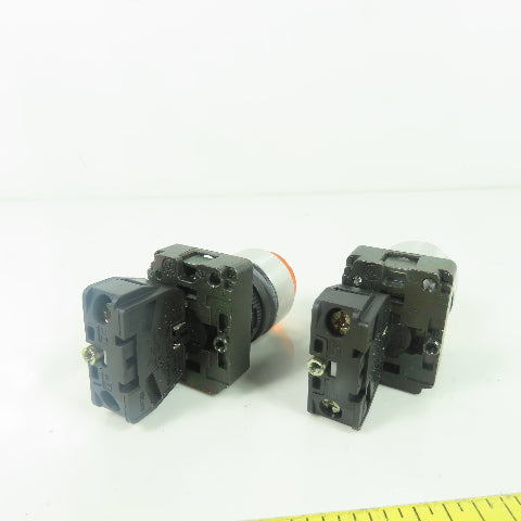 Power On Orange Pushbutton Switches Lot Of 2