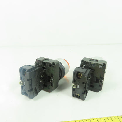 Power On Orange Pushbutton Switches Lot Of 2