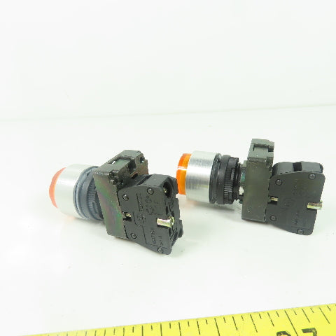 Power On Orange Pushbutton Switches Lot Of 2