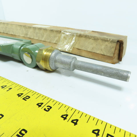 Johnson T-2 9" Glass Tube Thermometer 3-1/2" Probe 17" OAL 0-120°F