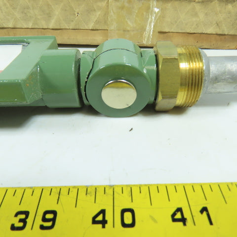 Johnson T-2 9" Glass Tube Thermometer 3-1/2" Probe 17" OAL 0-120°F
