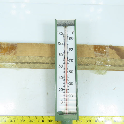 Johnson T-2 9" Glass Tube Thermometer 3-1/2" Probe 17" OAL 0-120°F