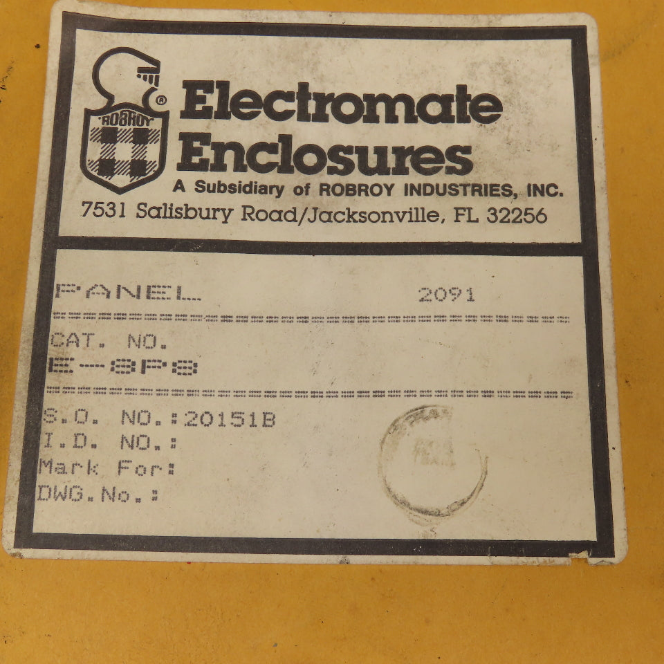 Robroy E-8P8 8" x 8" Electromate Enclosure Back Plate Lot Of 5